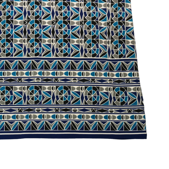 Max Studio Sheath Dress Womens Medium Blue Geometric Stretch Retro Circles Boho - Picture 5 of 12